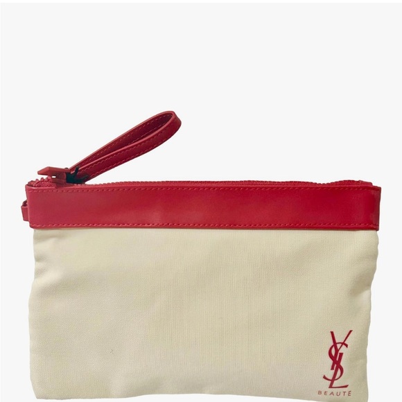 Yves Saint Laurent Handbags - YSL Red and Cream cosmetics pouch